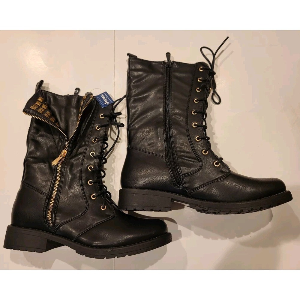 Shiekh PK-Studs Black Lace up Boots Size 9-NEW - Picture 7 of 9